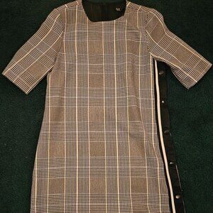 Zara trf Collection Black and White Square Pattern Houndstooth Print Tunic